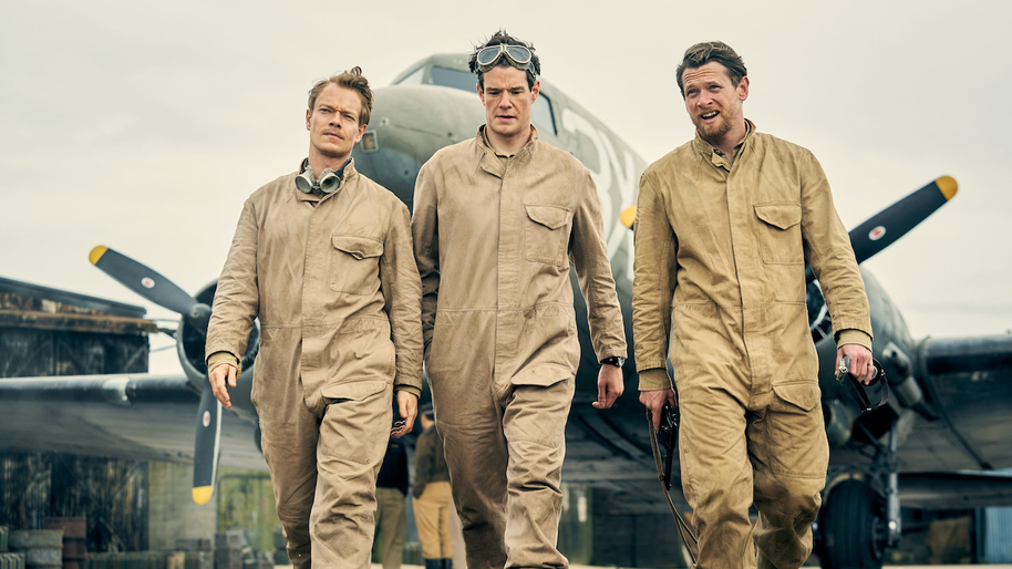 Alfie Allen, Connor Swindell and Jack O'Connell in SAS Rogue Heroes