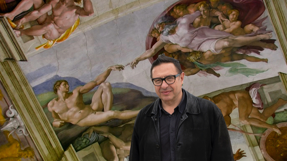 Waldemar Januszczak in the sistine chapel