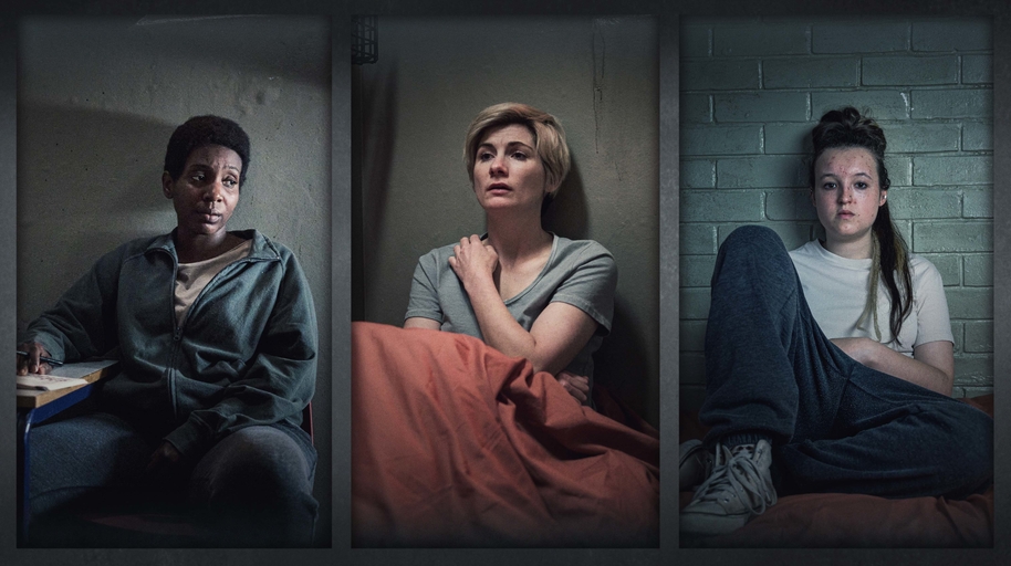 Jodie Whittaker, Tamara Lawrance and Bella Ramsey in Time season 2 on the BBC