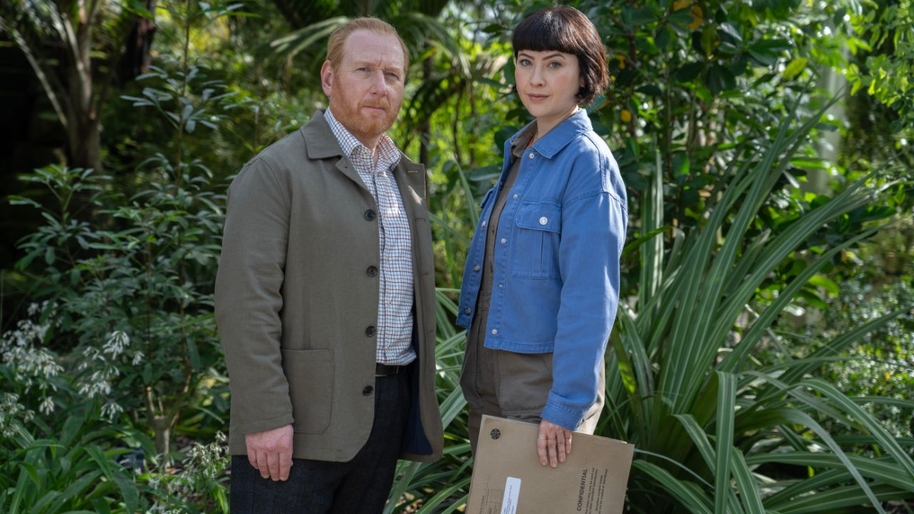 Adrian Scarborough and Vanessa Emme in The Chelsea Detective season 3