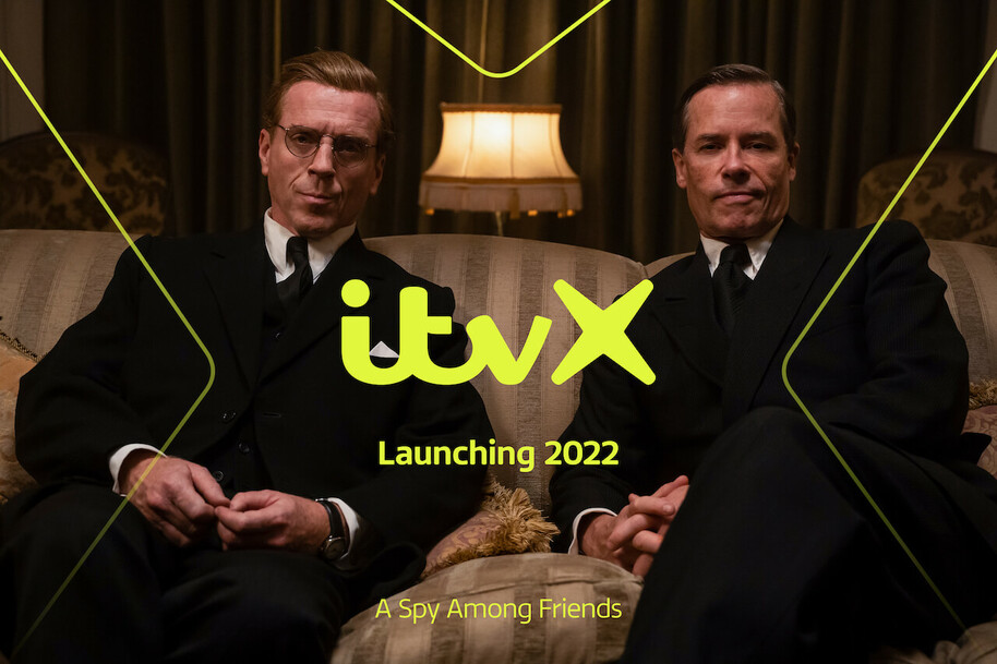 Damian Lewis and Guy Pearce in a spy among friends ITVX key art