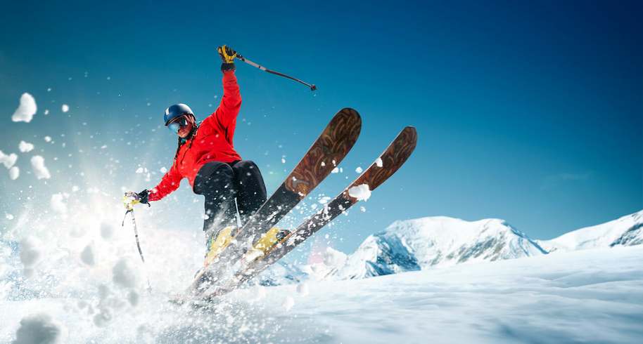 A person skiing