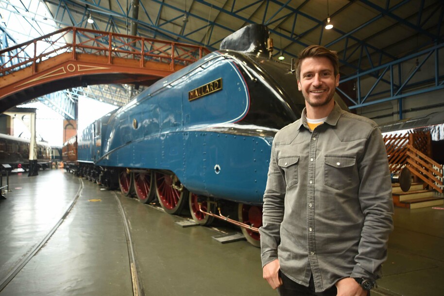 rob bell beside train