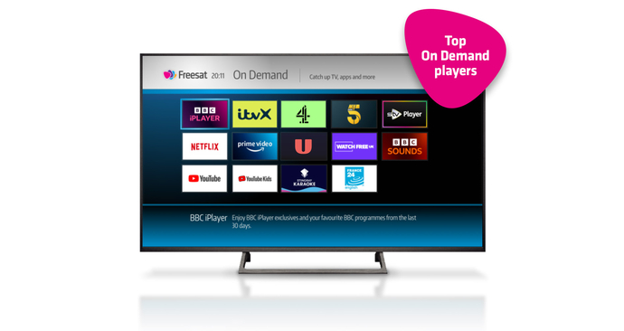 Freesat on demand player offering UI screen