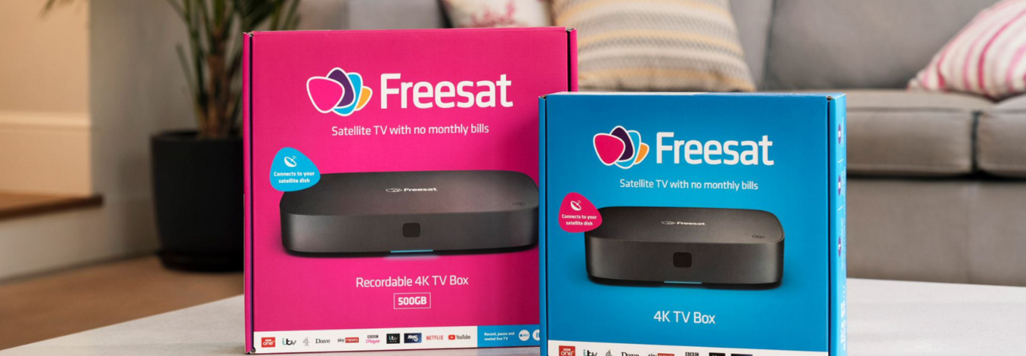 Freesat 4K TV boxes in packaging