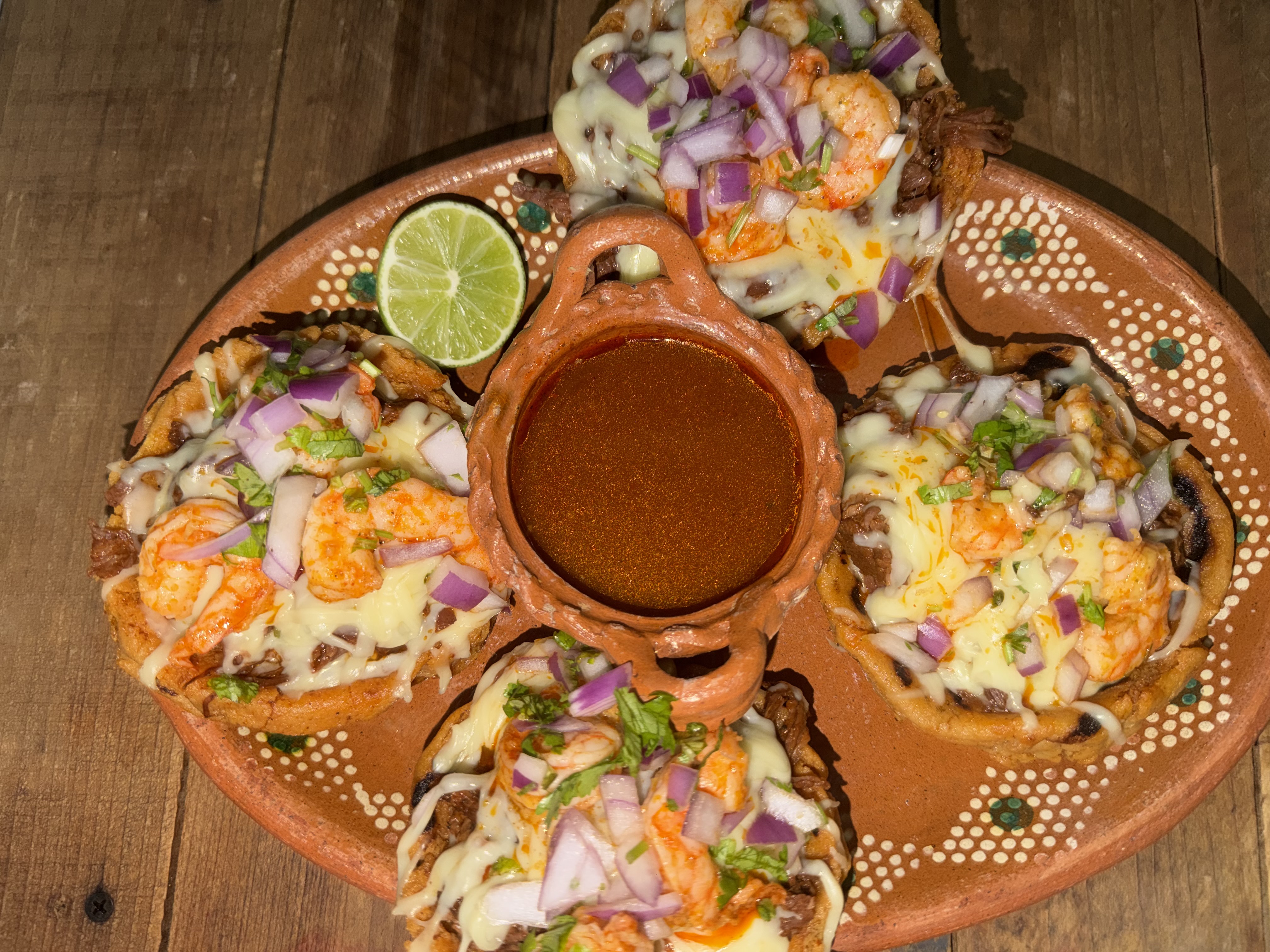 Surf N turf Birria Sopes 