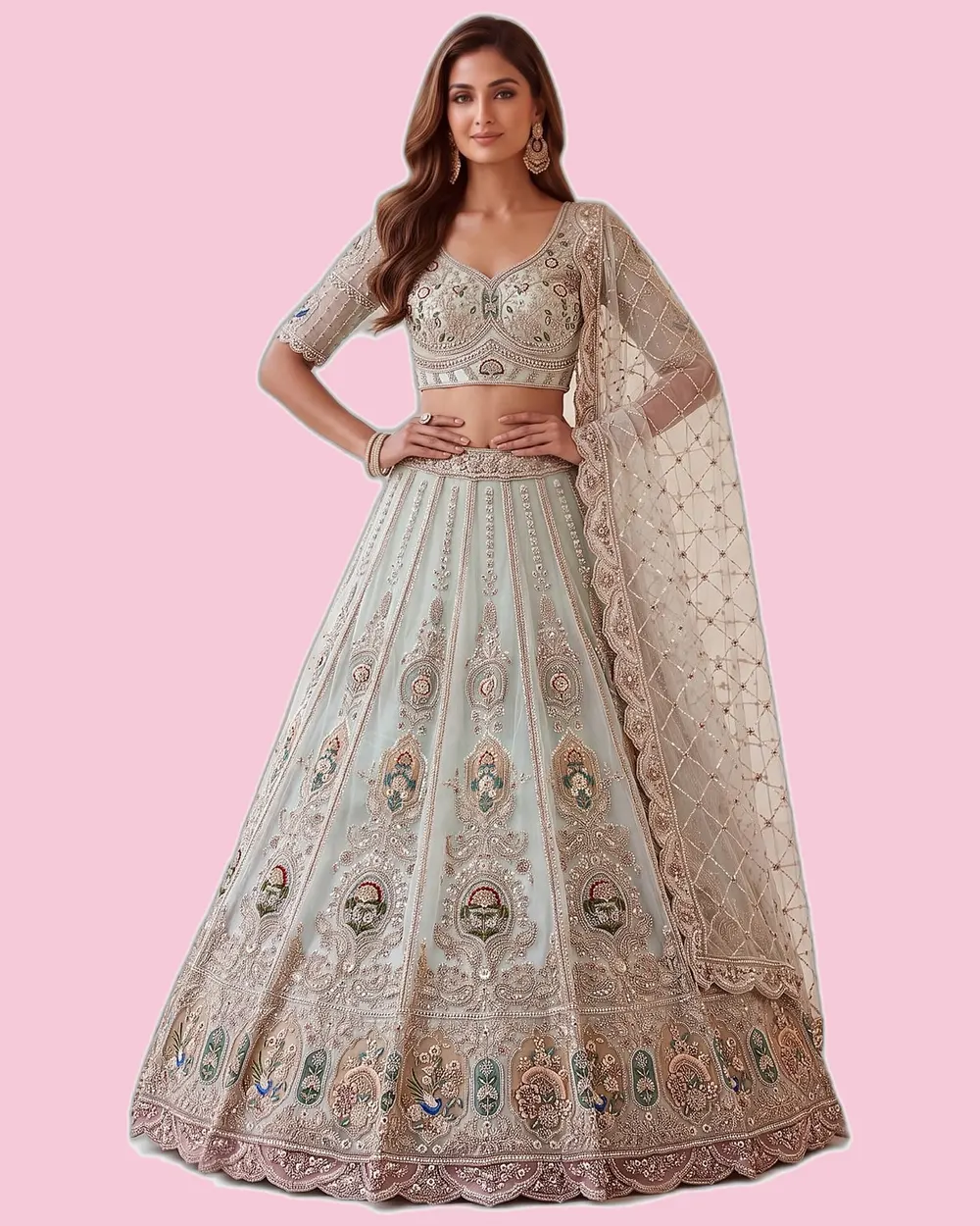 Partywear Net Lehenga Couture