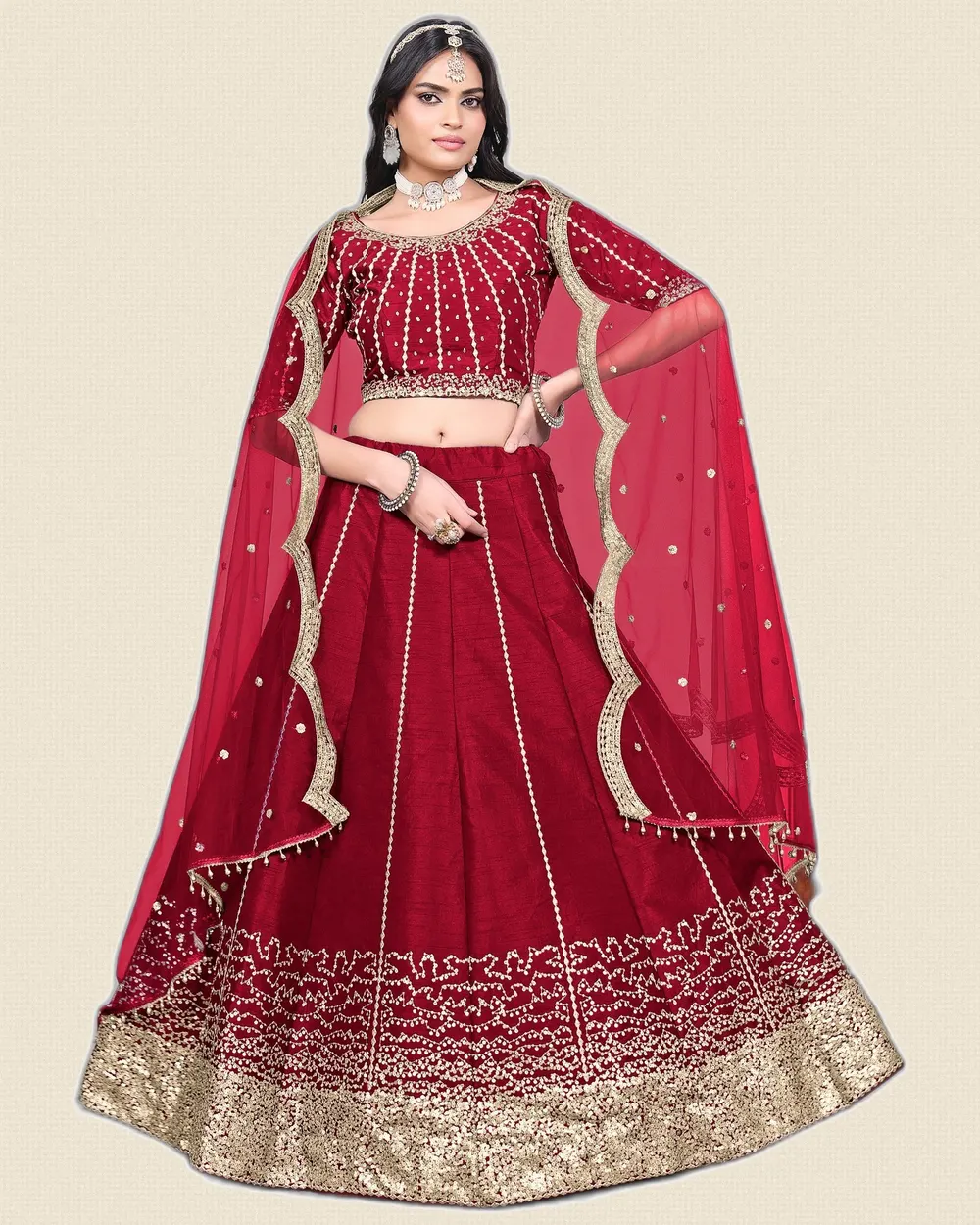 Mehvish V36  Art Silk Designer Lehengas
