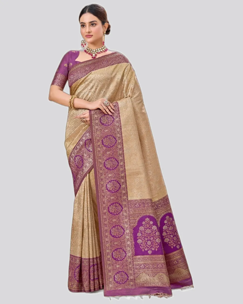 Kanjivaram Silk Broad Border Regular Saree