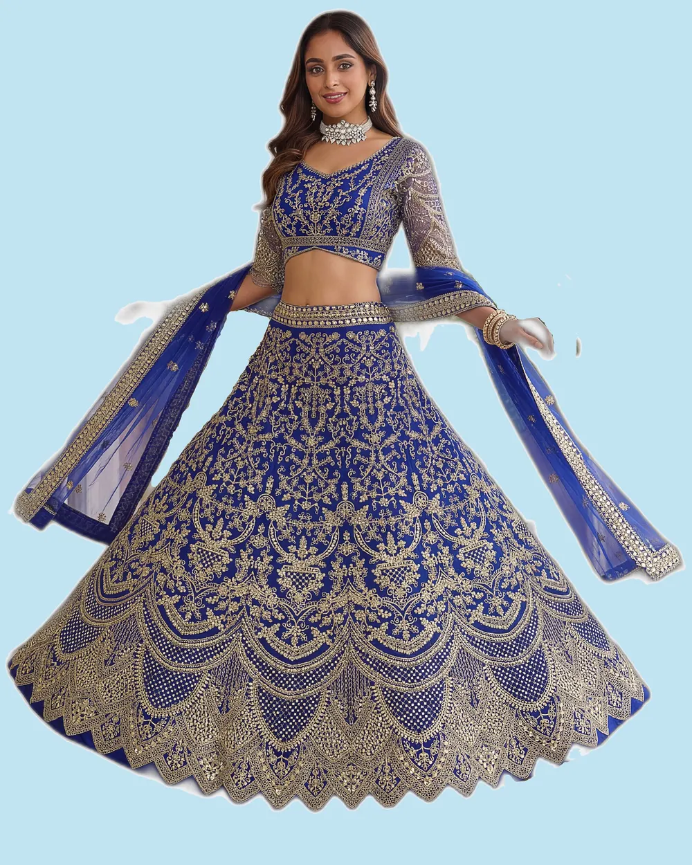 Luxury Graceful Butterfly Net  Heavy Work Designer Dresses