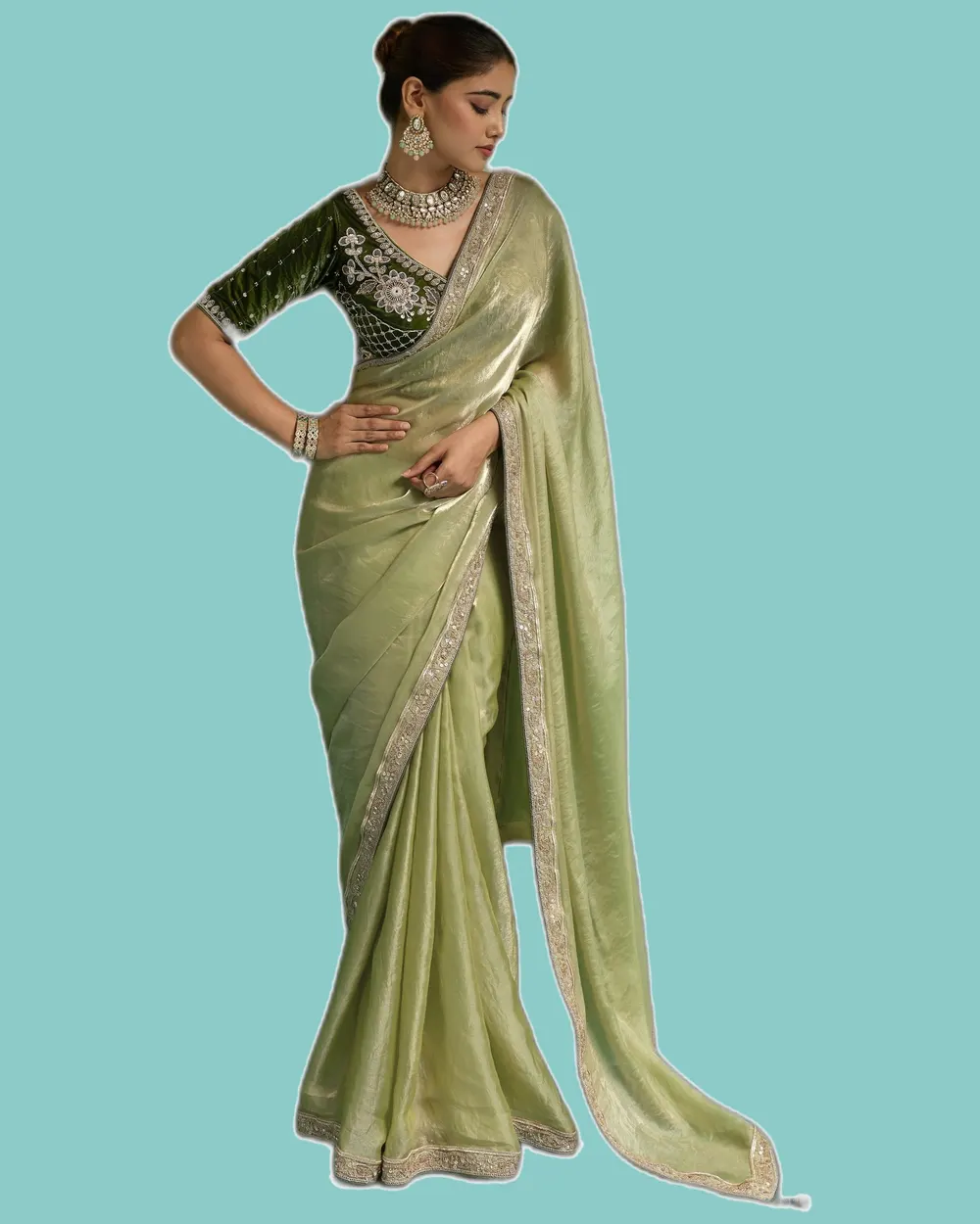 Shimmer Drape Silky Smooth Velvet Satin Sarees