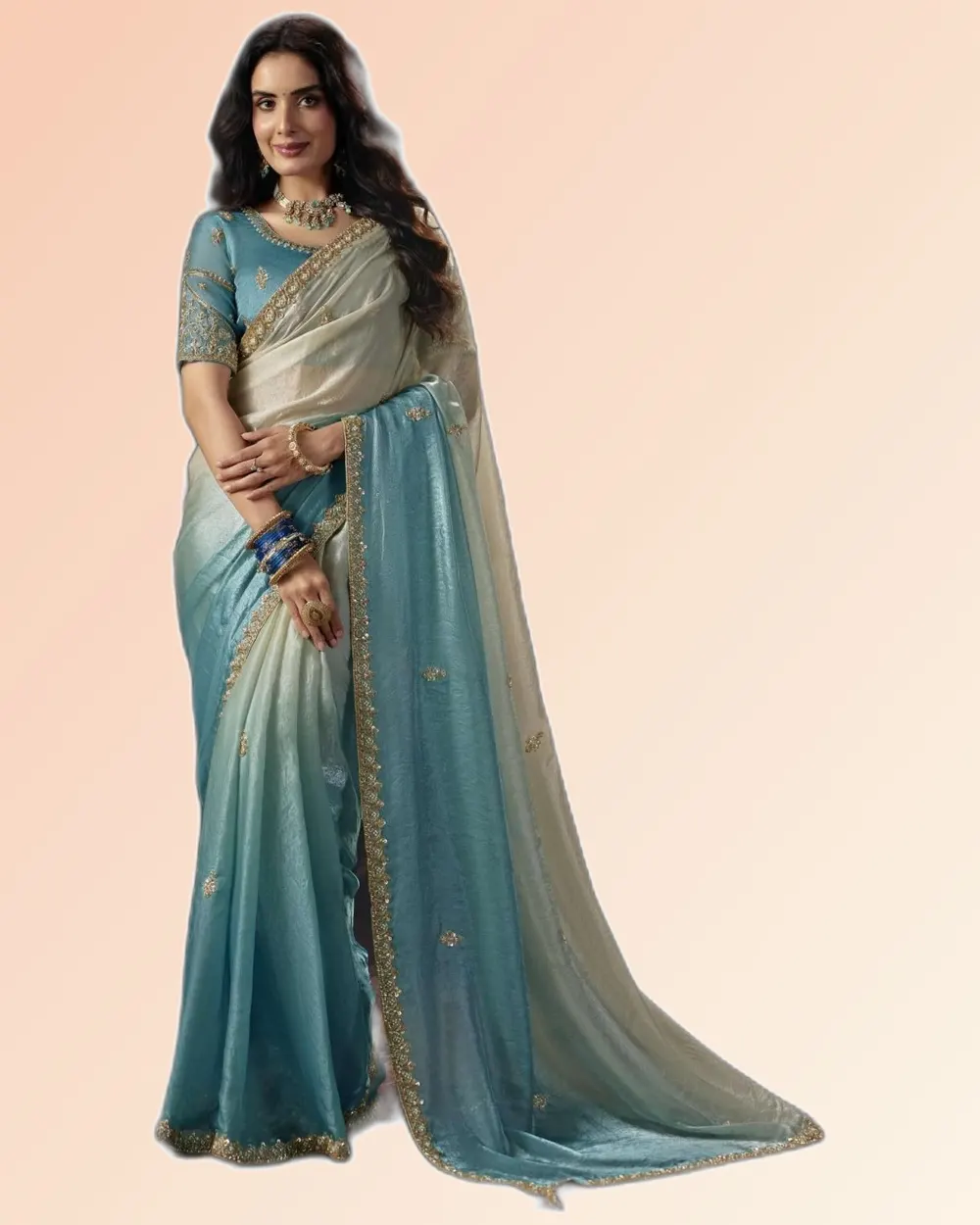 Virasat V1 Handwork Motif Border Detailed  Sarees