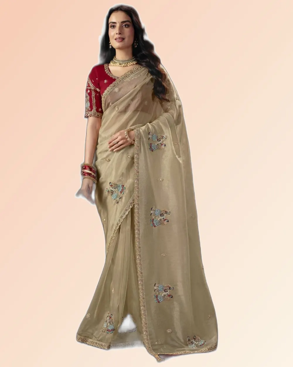 Virasat V1 Handwork Motif Border Detailed  Sarees