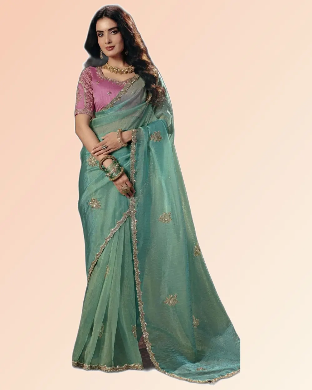 Virasat V1 Handwork Motif Border Detailed  Sarees