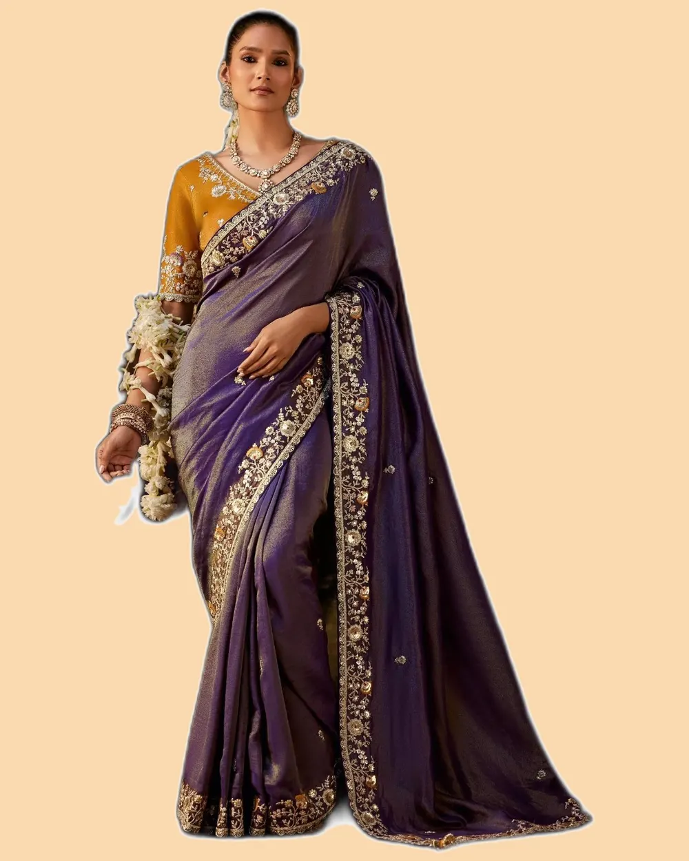 Gharana Modern Tradition Viscose Zari Tissue Sarees
