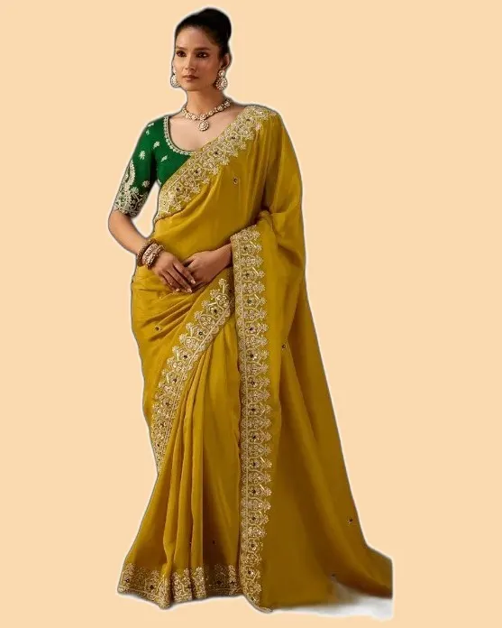 Gharana Modern Tradition Viscose Zari Tissue Sarees