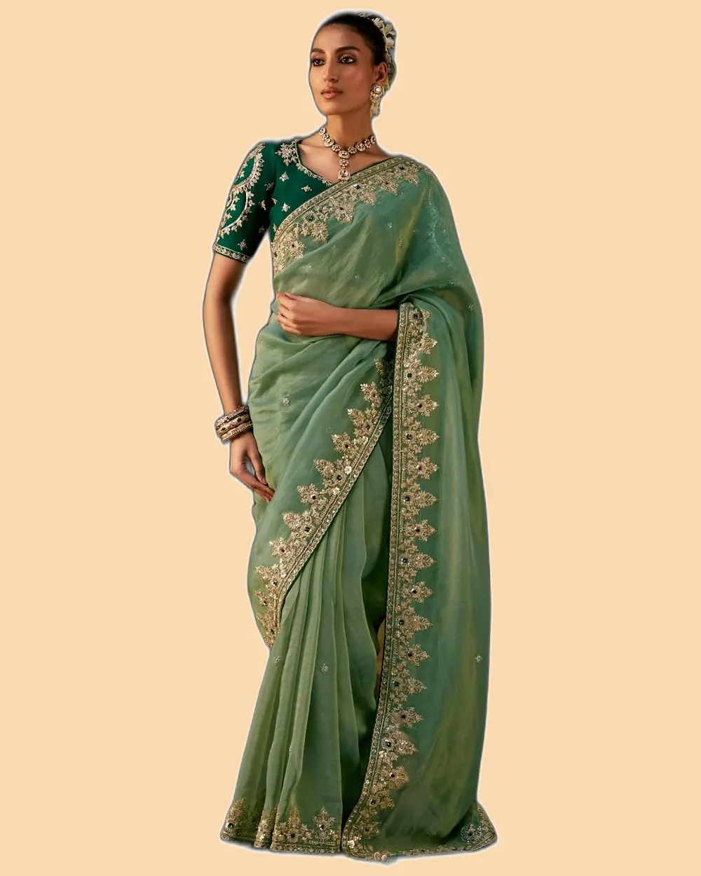 Gharana Modern Tradition Viscose Zari Tissue Sarees
