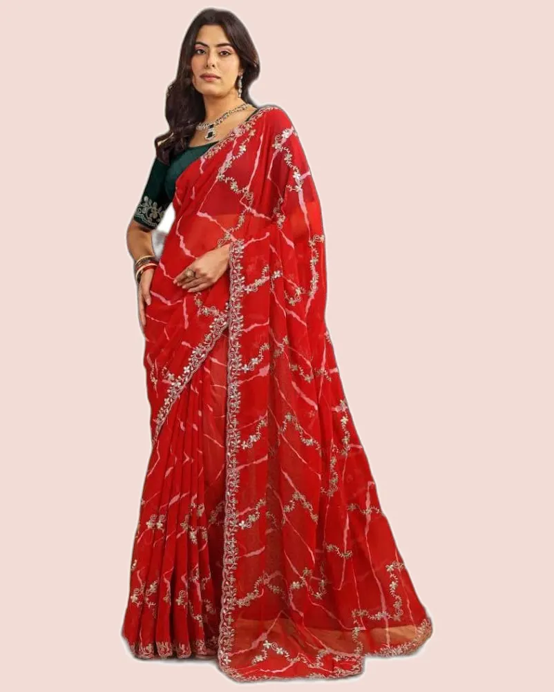Heavy Gotta C-Pallu Leheriya Sarees