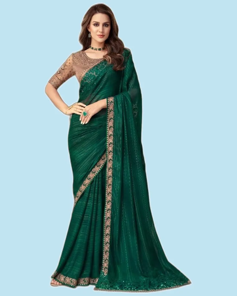 Moti Fancy Fabric Designer Border Sarees