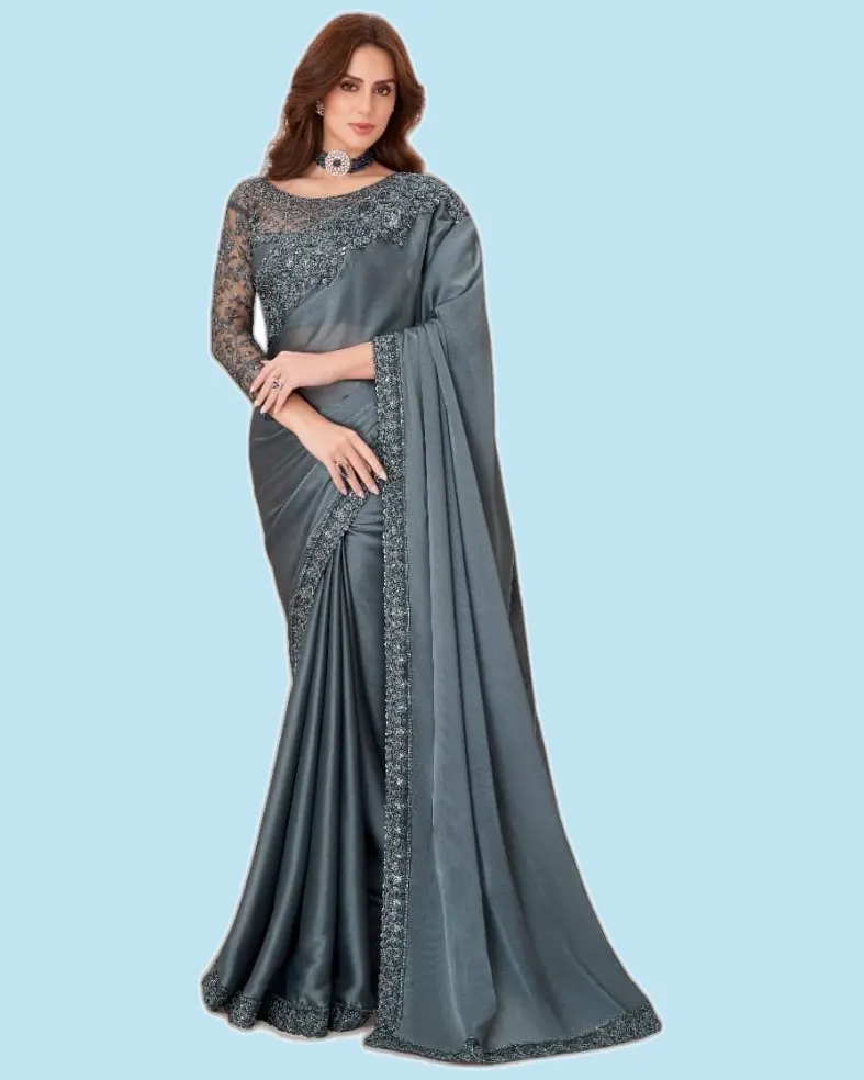 Moti Fancy Fabric Designer Border Sarees