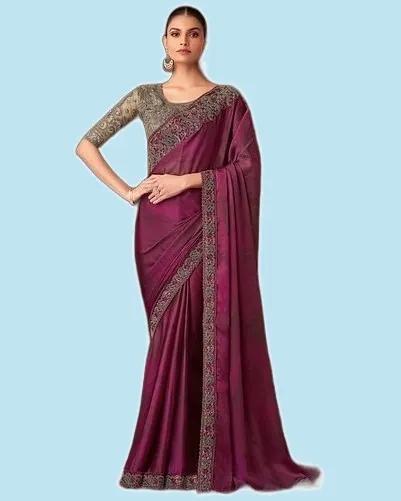 Moti Fancy Fabric Designer Border Sarees