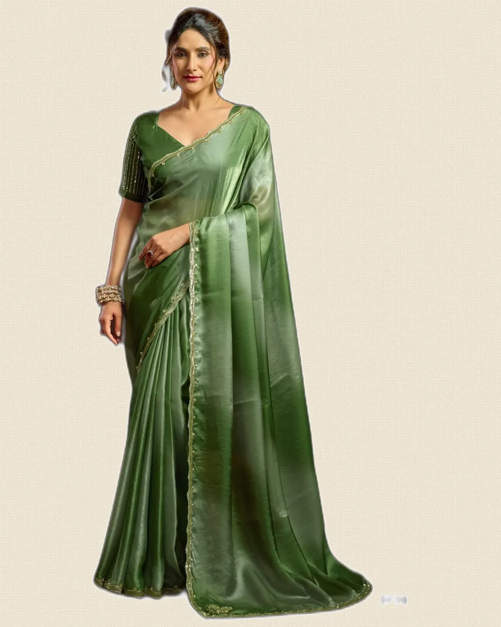 Sudha Fendy Satin Digital Print Sarees