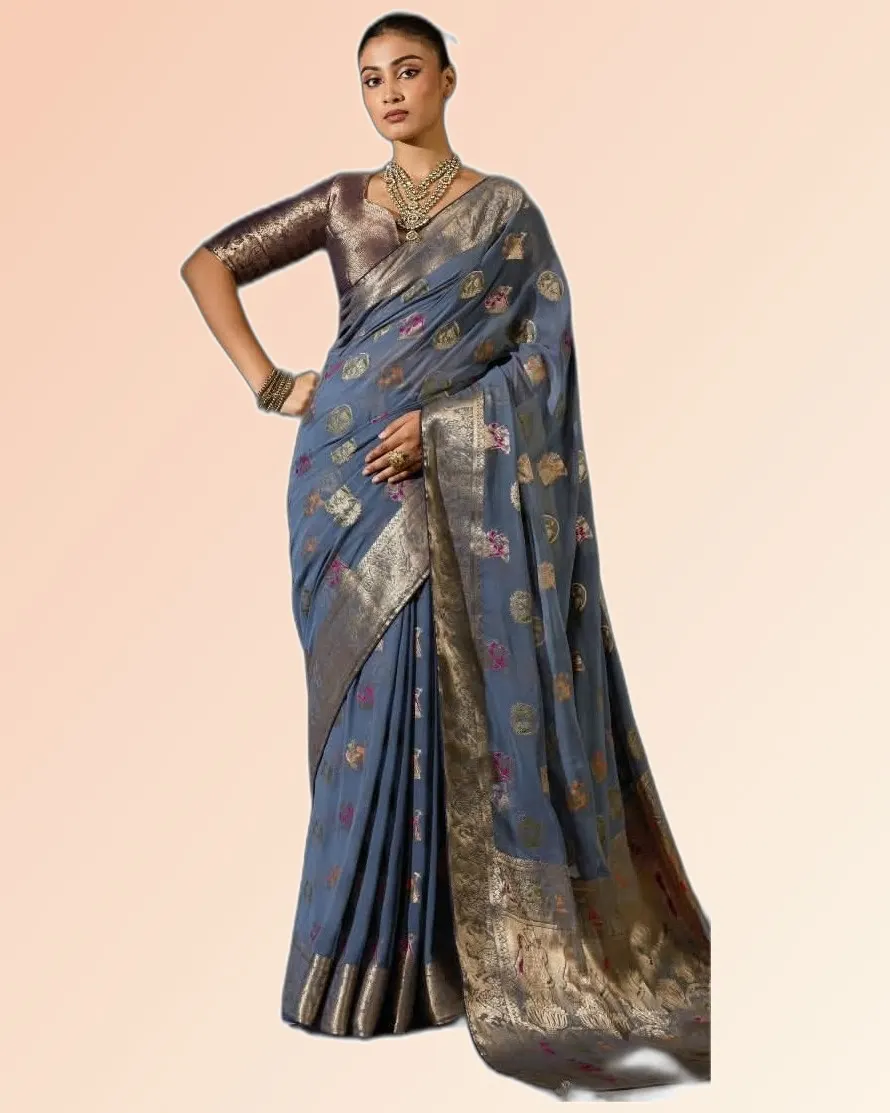 Traditional Weaves Hand-dyed Khaddi Georgette Sarees 