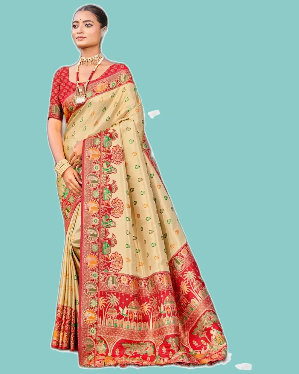Kapila Silk Zari Weave Border Pallu Celebration Sarees