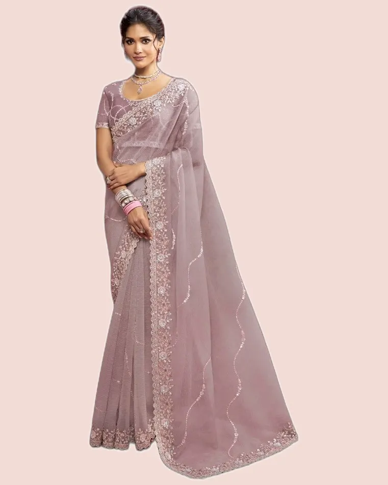 Rich Look Net Silk Partywear Sarees