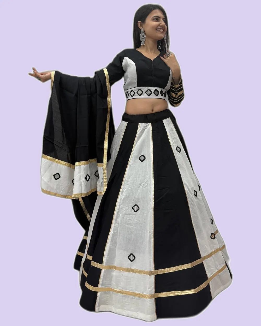 Navratri Special Roman Silk Creative Lehenga Choli