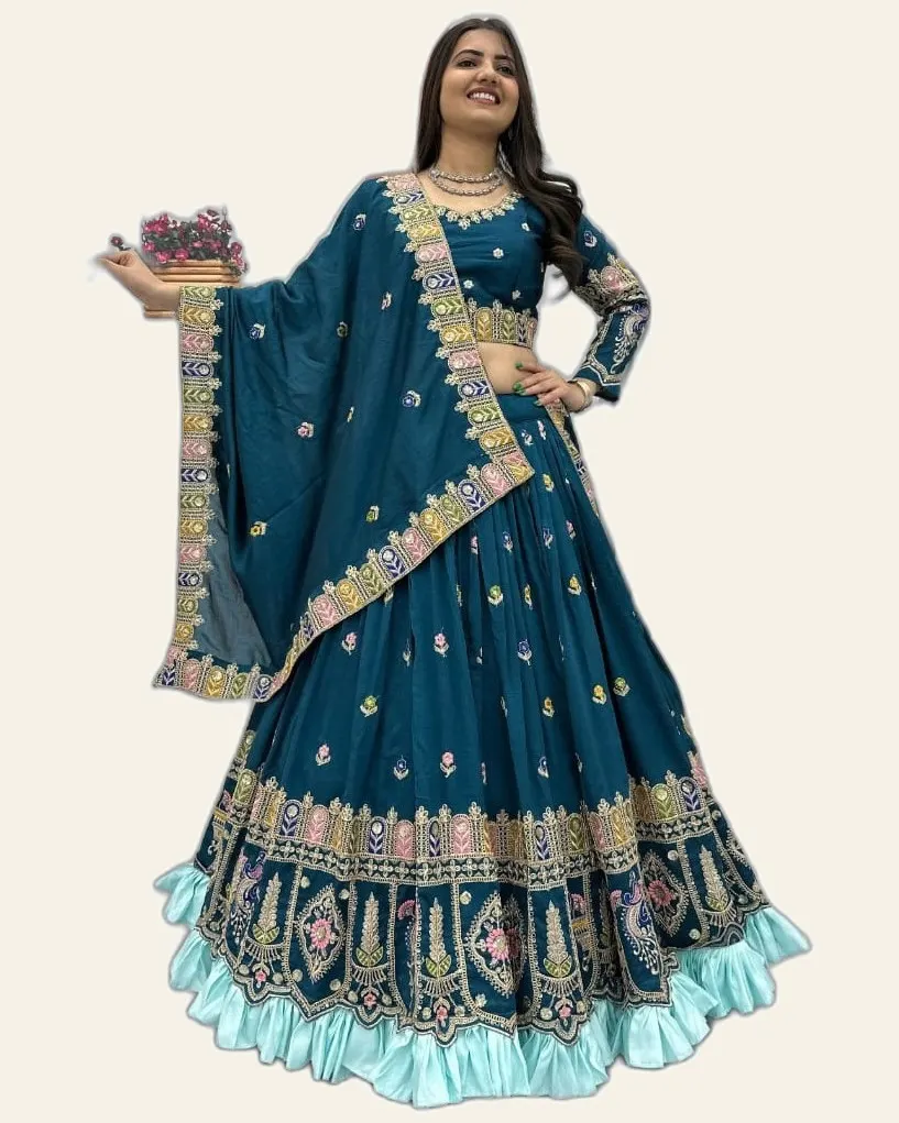 Rich Look Pure Vichitra Bridal Lehengas