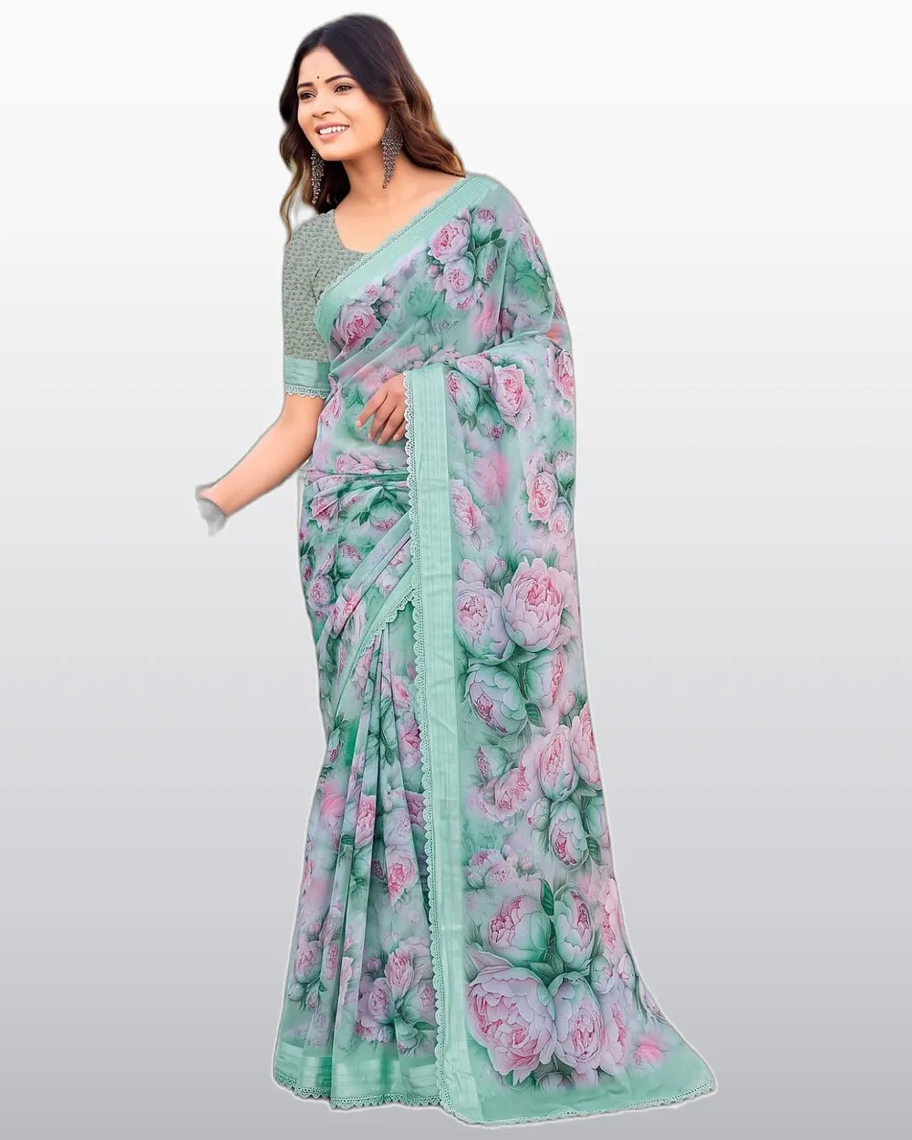 Charmi Weighless Pattern Swarovski Work Sarees