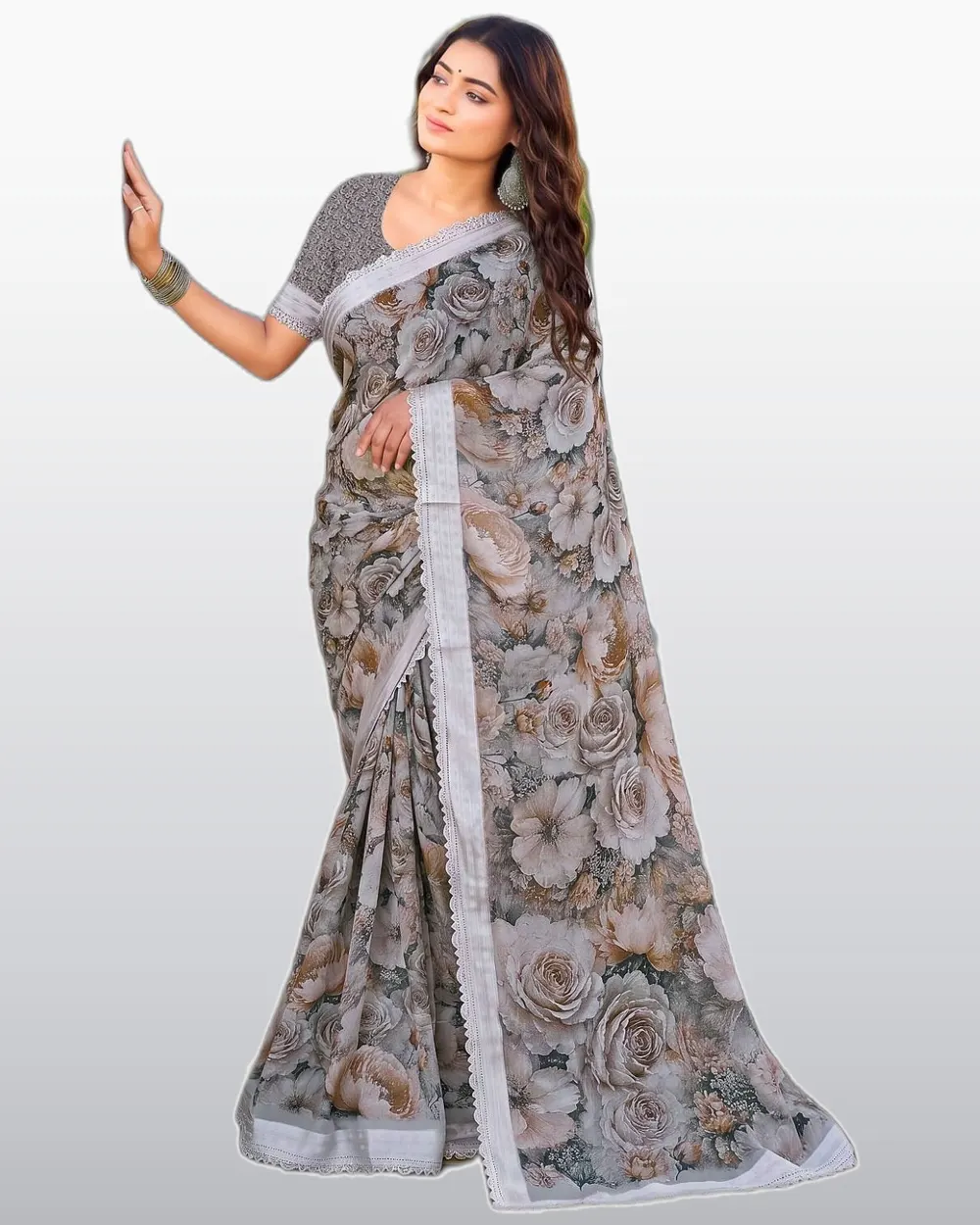 Charmi Weighless Pattern Swarovski Work Sarees