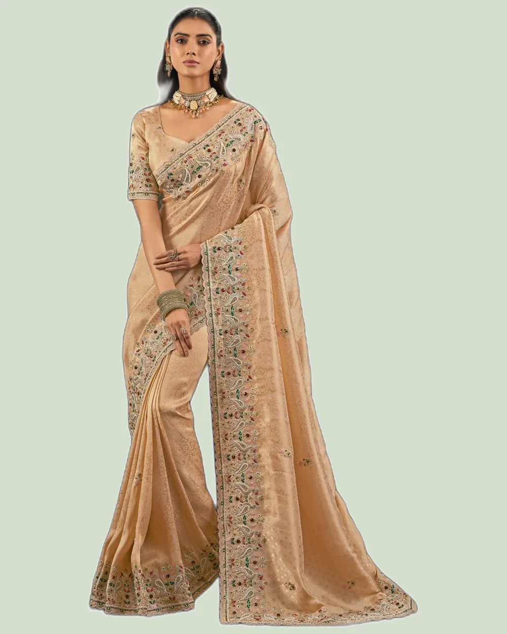 Stunning Intricate Pure Kanjivarm  Broad Border Festival Sarees