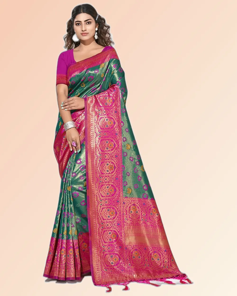 Radiant Shining Patola Silk Broad Border Sarees