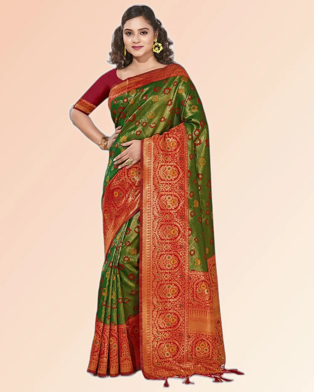Radiant Shining Patola Silk Broad Border Sarees