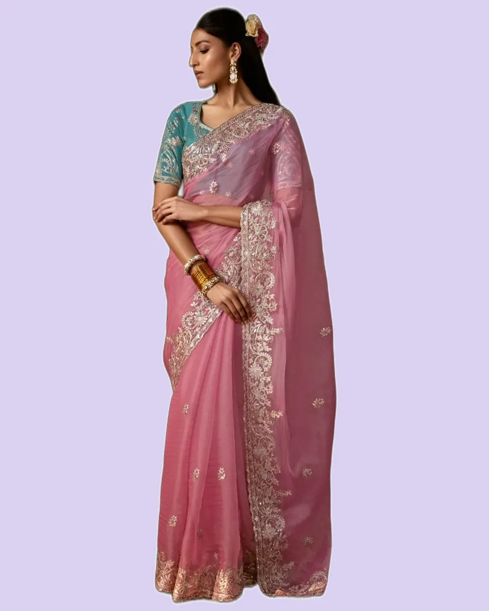 Rich Look Zari Organza Chandrima Sarees