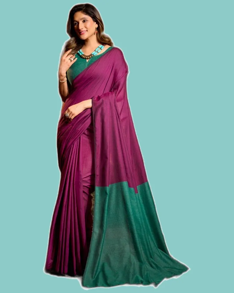 Elegant Mal Cotton Contrast Pallu Sarees