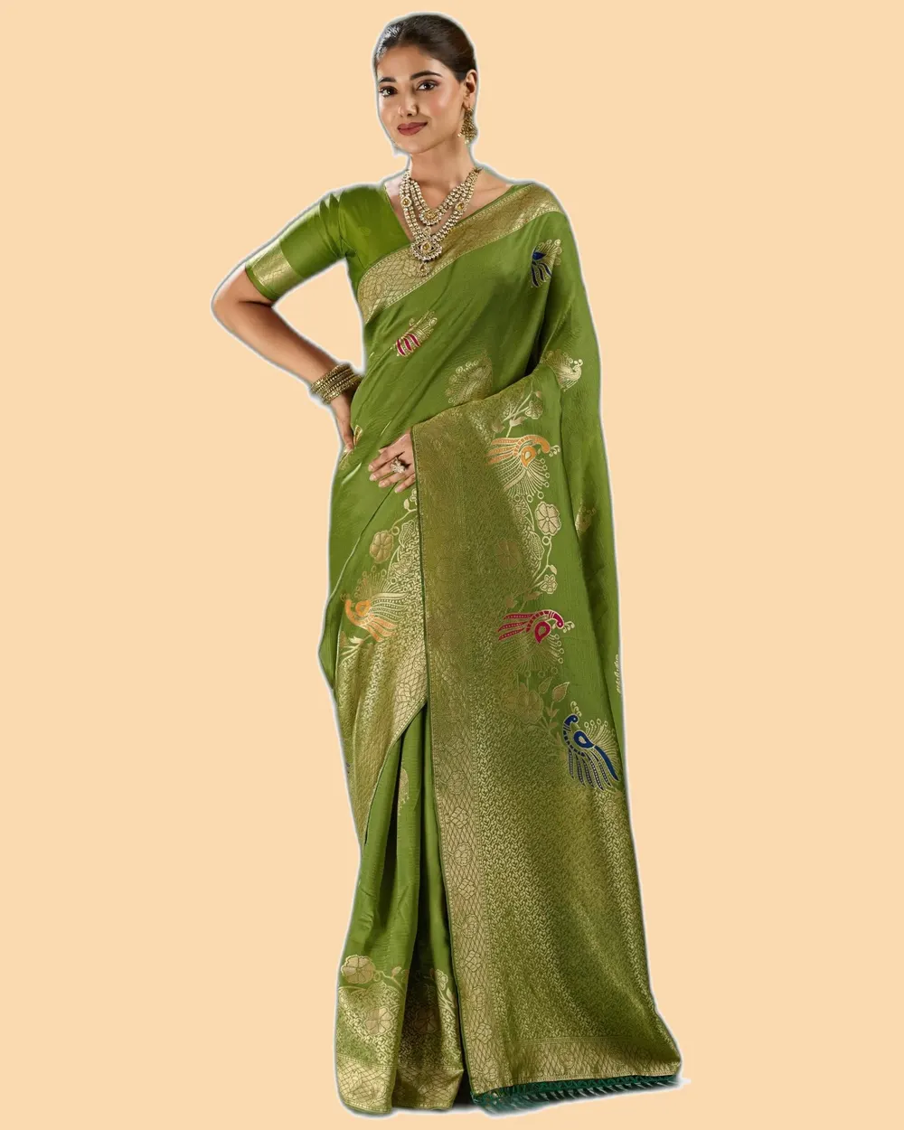 Regal Silk Peacock Woven Banarasi Silk Sarees