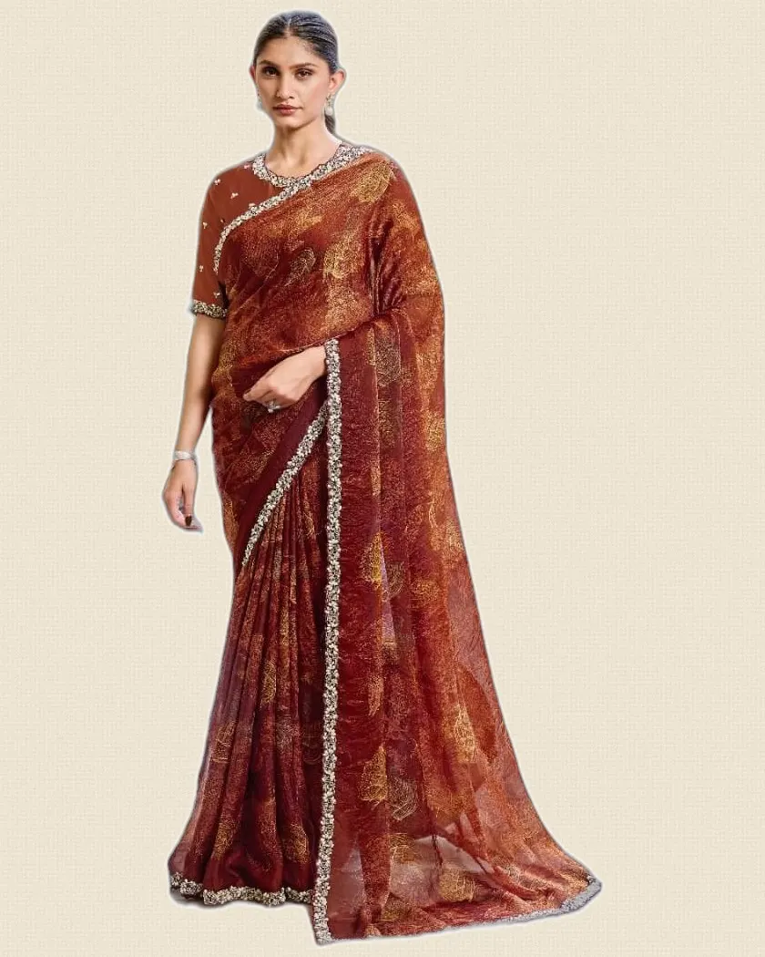 Luxurious Fancy Two Tone Satin Silk Sarees