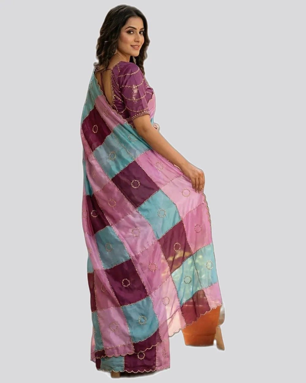 Hazy Soft Space Silk Multy Prints Sarees