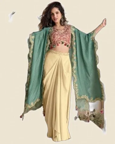 Sayuri Chinon Silk Indo-Western Designer Dresses — image 4