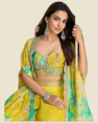Sayuri Chinon Silk Indo-Western Designer Dresses — image 2