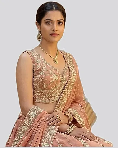 Premium Chiffon Embroidered Heavy Work Lehengas — image 5