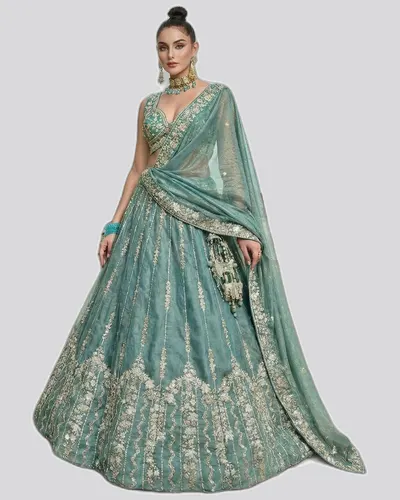 Premium Chiffon Embroidered Heavy Work Lehengas