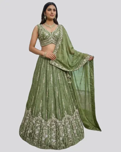 Premium Chiffon Embroidered Heavy Work Lehengas