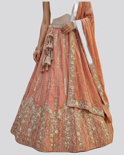 Premium Chiffon Embroidered Heavy Work Lehengas — image 4