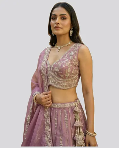 Premium Chiffon Embroidered Heavy Work Lehengas — image 2