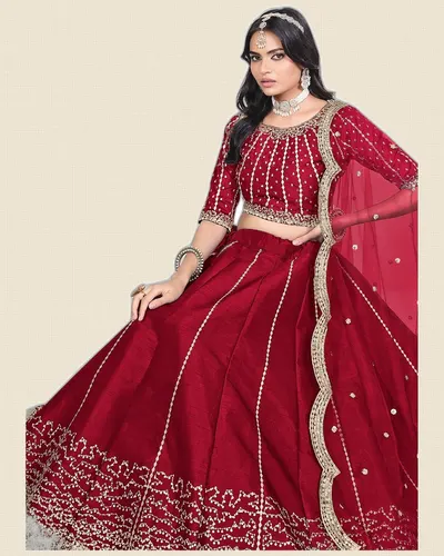 Mehvish V36  Art Silk Designer Lehengas — image 3