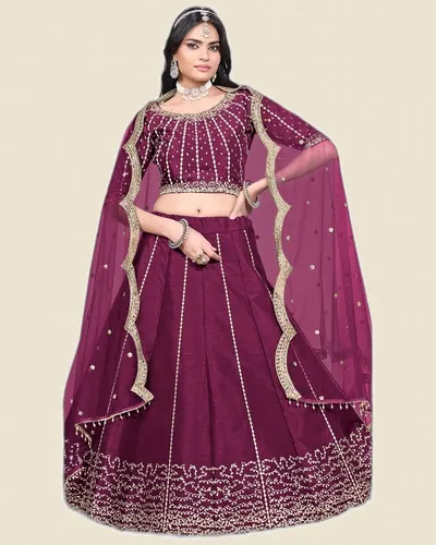 Mehvish V36  Art Silk Designer Lehengas — image 4